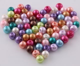 100 Pcs Mixed color glass pearls spacer beads Necklace findings charms