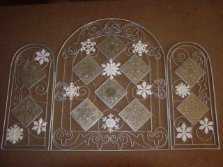 Holiday Fireplace Screen Silver Glass
