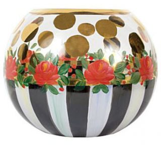 Mackenzie Childs Heirloom Glass Globe Vase Medium