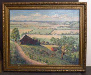 George W. Curtis Oil Painting Impressionist Hill Side Landscape NY