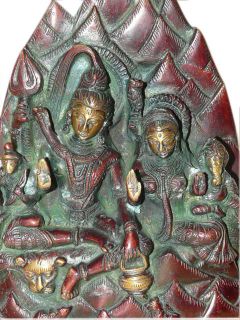 Hindu God Shiva Parivar Parvati Ganesha Kartikeya Brass Statue