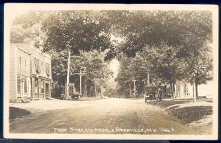 NY, Middle Granville, New York, RPPC, Main Street, Residential, Early
