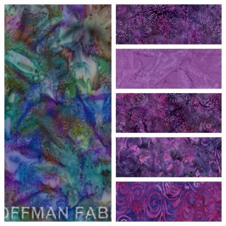 Hoffman Grape Jelly Batiks Fat Quarter Set Quilt Fabric Grape Purple