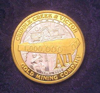 2000 Cripple Creek Victor Gold Mining Co  2 oz 999 Pure Silver w 22K
