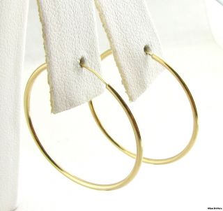 Thin Gold Hoop Earrings 14k Yellow Gold Polished Pierced Fashion 28mm