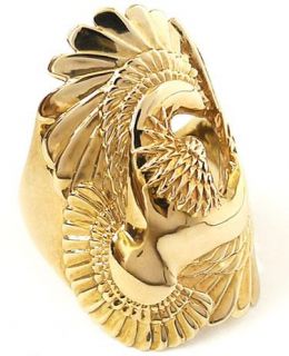 Big Wing Eagle Hawk Gold Brass Bronze Ring Sz 9 New Biker Mens Jewelry