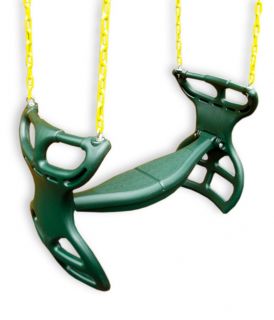 Green Plastic Horse Glider Swing Set Swing Seat w Coated Chain