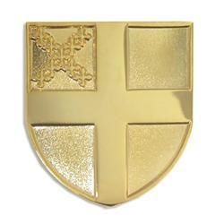 Gold Plated Religious Lapel Pin Episcopal Shield