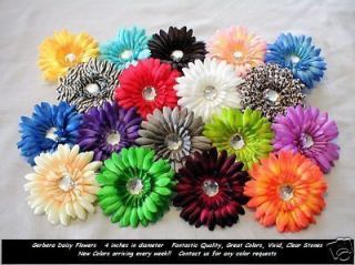 Gerbera Daisy 4 inch 12 Different Color Flowers Great Assortment