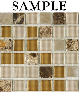  Kitchen Bathroom Dark Emperador Marble Brown Glass Stone Mosaic Tile