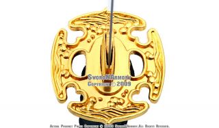 Golden Flame Samurai Katana Sword Classic Brocade