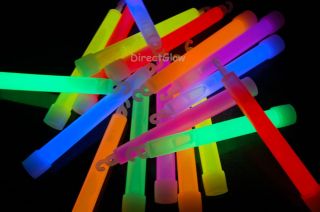 25 6 inch 15mm Assorted Jumbo Glow Sticks w Lanyards