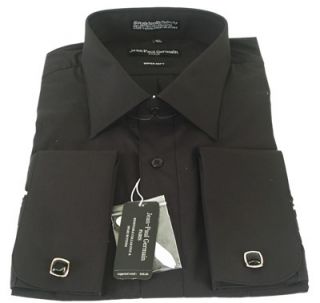 New JP Germain Black French Cuff Dress Shirt