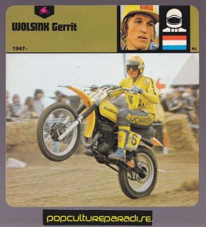 Gerrit Wolsink Motocross Suzuki Motorcycle Photo Card