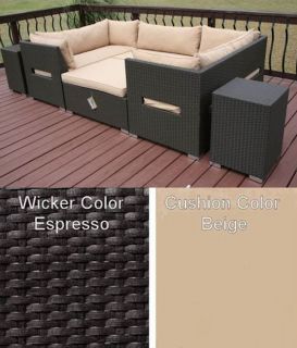 Patio Furniture Sectional Set All Weather Resin Wicker Outdoor Day Bed