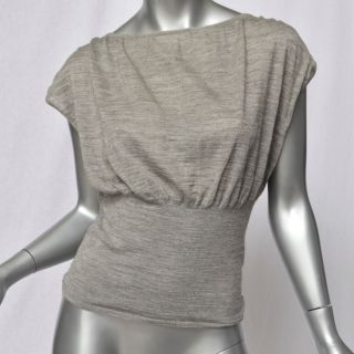 Giambattista Valli Grey Silk Alpaca Knit Blouse Shirt Top Sweater 40