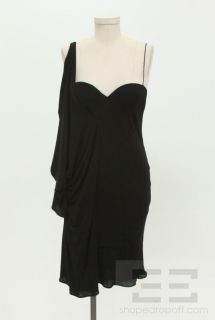 Giambattista Valli Black Sleeveless Drape Detail Dress
