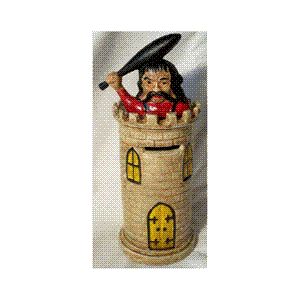  Giant on Castle Tower Turret Collectible Mechanical Coin Money Bank
