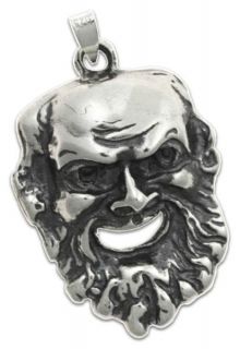 Dionysus Bacchus Mask Silver Pendant Greek Jewelry