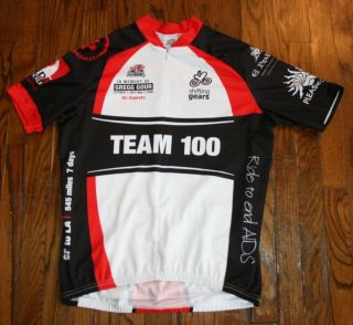  100 AUSSIE Cycling bike JERSEY Mens L In Memory of Gregg Gour AIDS HIV
