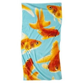 BT13 Gold Fish Beach Pool Ocean Bath Towel Large Soft Cotton 62 X 32