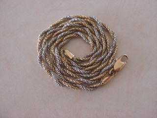 Twisted Two Tone Italy Gold Necklace 14k