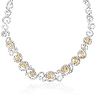 18K Two Tone Gold Diamond Necklace