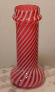 West Virginia Glass Company Cranberry Swirl Opalescent Straw Jar or