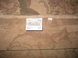 Sisilia 100 Cotton Chenille Throw Blanket Woven Floral in Taupe Brown