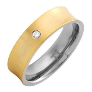 New Crafted CZ 14k Gold Titanium Mens Unisex Ring Wedding Band Size R1