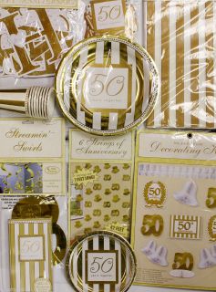 50th Anniversary Golden Wedding Celebration Party Supplies Create Your