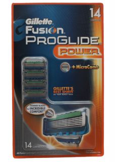 Gillette Fusion Proglide Power Blades 14 Cartridges Original Sealed
