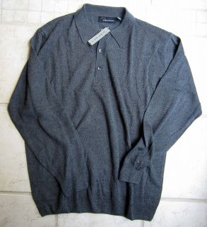 Greg Norman Golf Polo Collar Sweater Size Large Gray