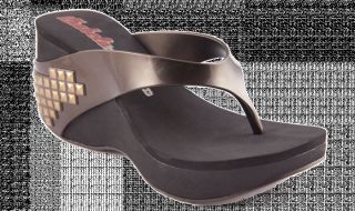 Grendha Black Studded Wedge Flip Flop Sandals 3 to 8