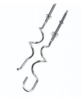 Chrome hooks included for mixing dough.