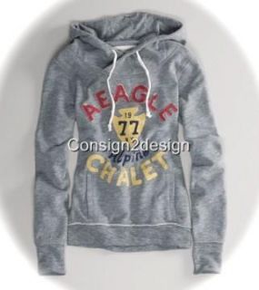 American Eagle Outfitters Womens Gray Popover Hoodie Sweatshirt New $