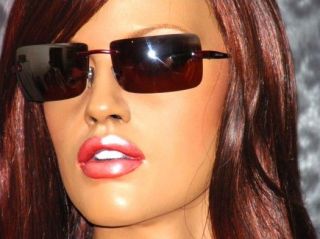 giorgio armani new brown rimless sunglasses 1576 1185 6a one