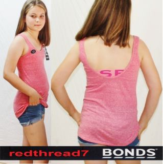 Bonds New Children Kids Girls Crop Tank Bra Top Singlet Pink Size 6 8