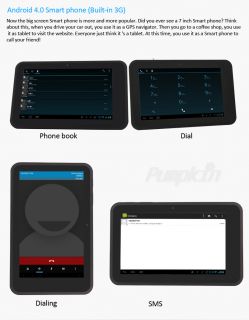 GPS Navigation Android 4.0 Tablet WIFI 3G Bluetooth 1GHZ 4GB Mid