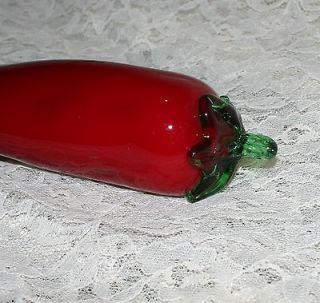 RETRO VINTAGE ART GLASS RED CHILI PEPPER DECORATIVE DISPLAY OR