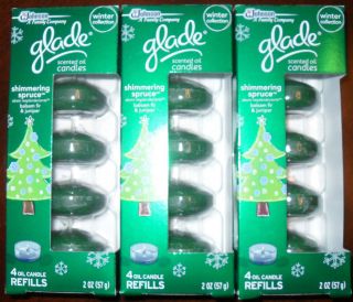 Glade Scented Oil Candle Refills 3 Pack Shimmering Spruce   Winter
