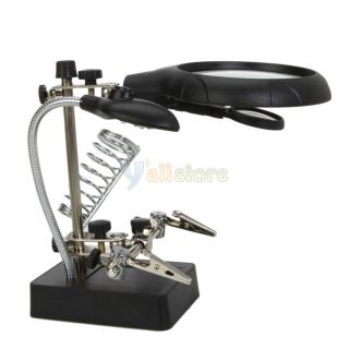 5X 5LED Helping Hand Magnifier Magnifying Jewelry Soldering Stand