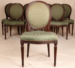   Antique French Louis XVI Carved Dining Chairs by Grosfeld c 1920 40