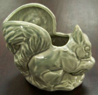 McCoy Pottery Squirrel Planter Gray Color