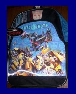 Transformers 3 D Bumble Bee Full Size Blue Backpack New