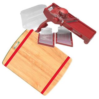 KitchenAid Mandoline Slicer and Cutting Board Set Red
