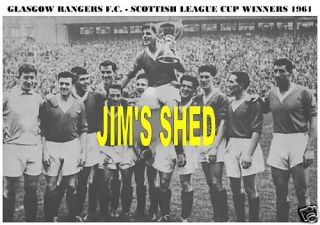 Glasgow Rangers F C Team Print 1961 League Cup Winner
