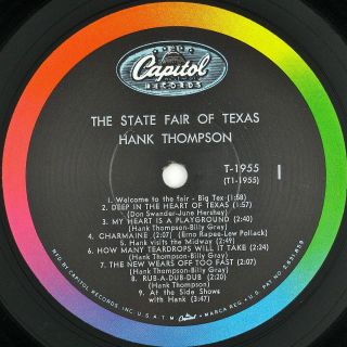 Hank Thompson The Brazos Valley Boys at The State Fair of Texas LP NM