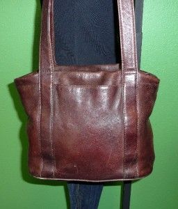 Vintage Graffeo Brown Leather Tote Shopper Shoulder Bag Purse