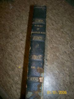Antique hardcover book Works of Hannah More Vol I 1835 Leather